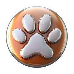 Obraz premium Dog paw icon isolated on a white background. 3d render.