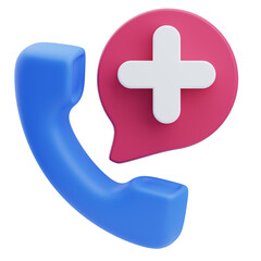 Obraz premium 3D Emergency Pharmacy Contact Icon