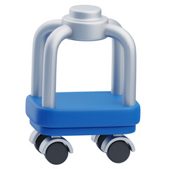 3D Hotel Luggage Trolley Icon Design