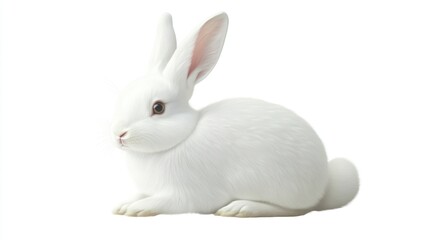 Obraz premium Cute rabbit animal sitting transparent background