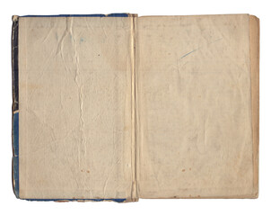 Vintage empty background of old book paper texture isolated