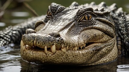 Obraz premium closeup image of crocodile ,saltwater crocodile ,crocodile eyes