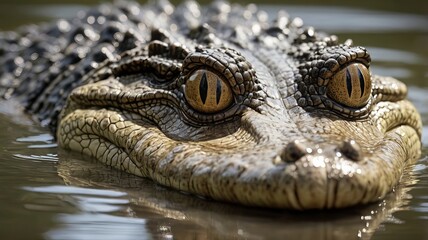 closeup image of crocodile ,saltwater crocodile ,crocodile eyes