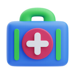 Fototapeta premium 3D First Aid Kit Pharmacy Icon