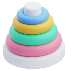 3D Colorful Baby Stacking Rings Toy