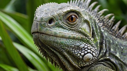 Obraz premium iguana closeup shot ,iguana in natural habitat