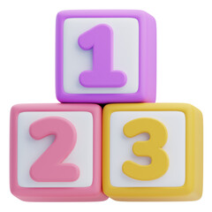 Colorful 3D Baby Number Blocks