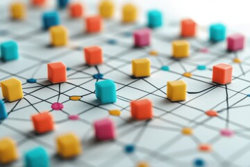 Creativity Unleashed - Close-up of Hand-Drawn Business Model Canvas with Colorful Markers and Sticky Notes on Clean Background