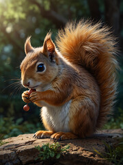 Obraz premium A sweet scene of a miniature squirrel