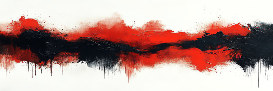 Abstract artwork featuring a vibrant mix of red and black, creating an emotional and dramatic atmosphere.