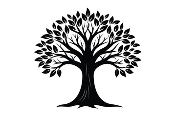 Obraz premium tree silhouette vector illustration