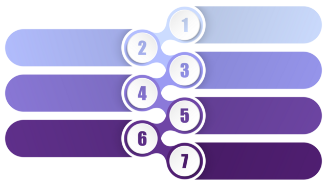 Infographic process design 7 options or steps.