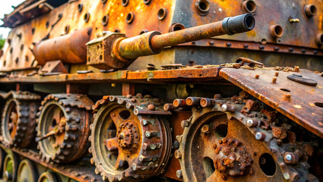 Echoes of War: A rusted and battle-scarred tank, frozen in time, serves as a stark reminder of past conflicts and the enduring impact of war. 