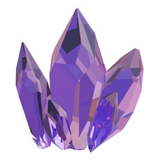Mystic Amethyst Cluster 3D Fantasy Crystal Formation