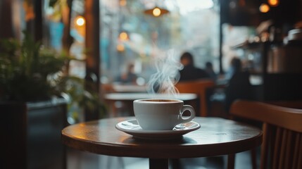 Warm Coffee in a Cozy Cafe