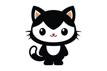 Black cat cartoon vector illustration