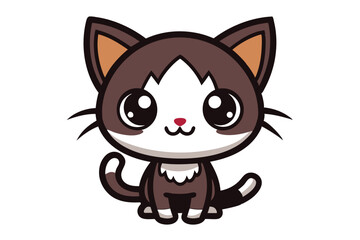 Cute Chibi cat cartoon vector style illustration