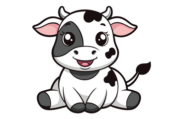 cow cartoon isolated on white background