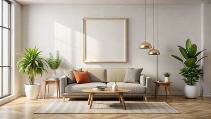 A sleek modern frame stands out against the vast white expanse, bisecting the room with a bold diagonal