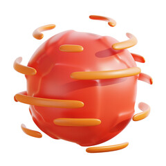 3D Mars Planet With Rotating Comets In Space