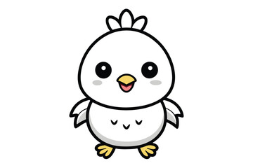 Cute baby chicken cartoon vector illustration