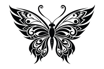 butterfly tattoo vector illustration