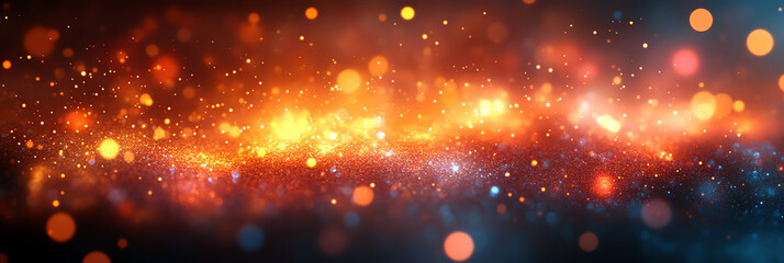 Obraz premium Vibrant cosmic background featuring glowing particles and colors, perfect for sci-fi themes or artistic designs.