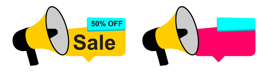 Special offer shopping advertising marketing announce megaphone quick tips 3d icon realistic vector illustration. Commercial retail business sale discount ad price off clearance limited chance