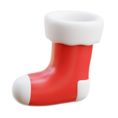 3D Winter Russian Christmas Stocking Icon