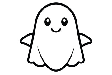 Halloween boo line art vector illustration