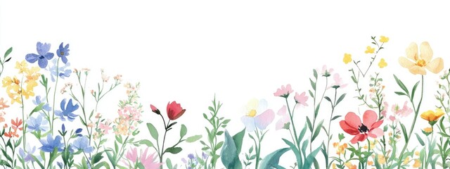 Delicate Watercolor Floral Artwork Showcasing the Beauty of Nature's Palette
