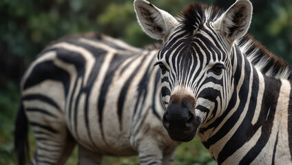 Fototapeta premium An adorable image of a miniature zebra