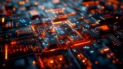 Obraz premium digital interface that seamlessly blends biological components with high-tech circuits