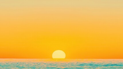 Obraz premium Ocean Sunset with Yellow Sky and Teal Waves