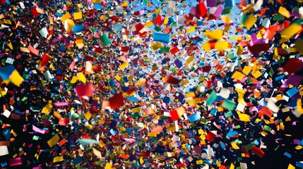 Envision a sports victory celebration with confetti raining down on the winning team.
