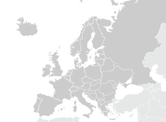 Europe map isolated on white background. for website layouts, background, education, precise, customizable, Travel worldwide, map silhouette backdrop, earth geography, political, reports.