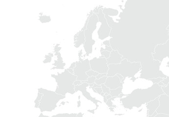 Europe map isolated on white background. for website layouts, background, education, precise, customizable, Travel worldwide, map silhouette backdrop, earth geography, political, reports.