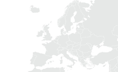 Obraz premium Europe map isolated on white background. for website layouts, background, education, precise, customizable, Travel worldwide, map silhouette backdrop, earth geography, political, reports.