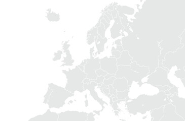 Europe map isolated on white background. for website layouts, background, education, precise, customizable, Travel worldwide, map silhouette backdrop, earth geography, political, reports.