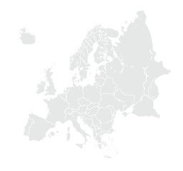 Europe map isolated on white background. for website layouts, background, education, precise, customizable, Travel worldwide, map silhouette backdrop, earth geography, political, reports.