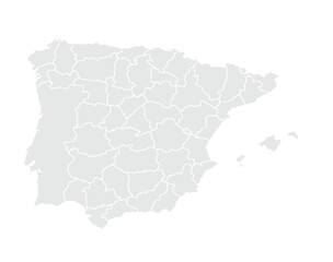 Vector Gray Map Spain.