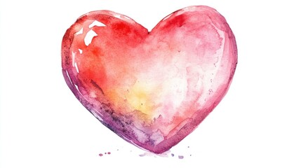 Fototapeta premium Beautiful Watercolor Heart Design Reflecting Love and Emotion for Creative Inspiration