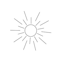 Simple sun icon in line style