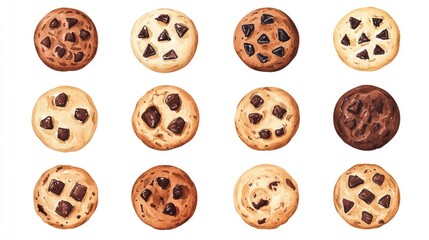 Fototapeta premium Delicious Assortment of Cookies: A Visual Treat for Dessert Lovers