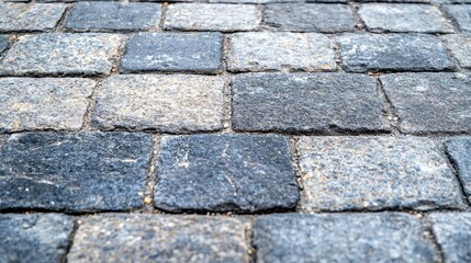 Fototapeta premium Cobblestone Pavement Closeup Textured Stone Background