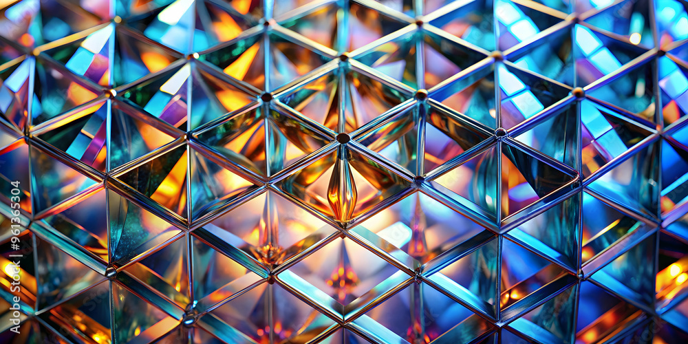 Canvas Prints prismatic geometry: a kaleidoscope of iridescent triangles, refracting vibrant hues in a mesmerizing