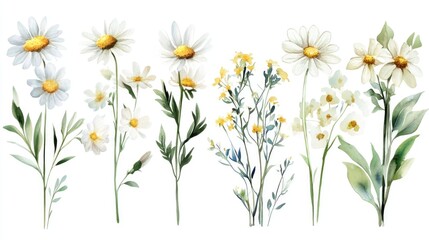 Vibrant Watercolor Flower Collection: Elegant Botanical Illustrations for Home Decor and Art Enthusiasts