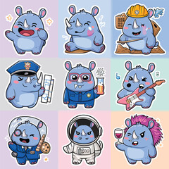 Fototapeta premium 2d vector illustration emoji emote for social media icon for fruits and animals cute character 