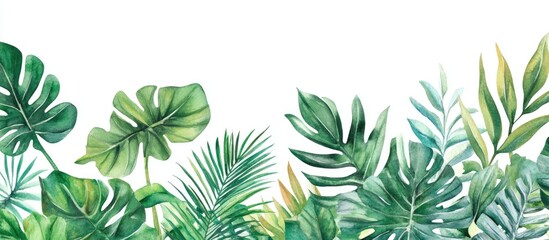 Vibrant Watercolor Tropical Leaves - Aesthetic Botanical Illustration for Nature Inspired Decor