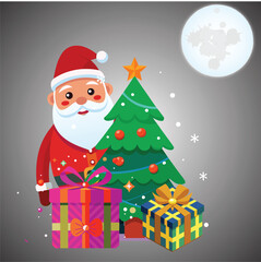 Santa Claus with Christmas gifts vector